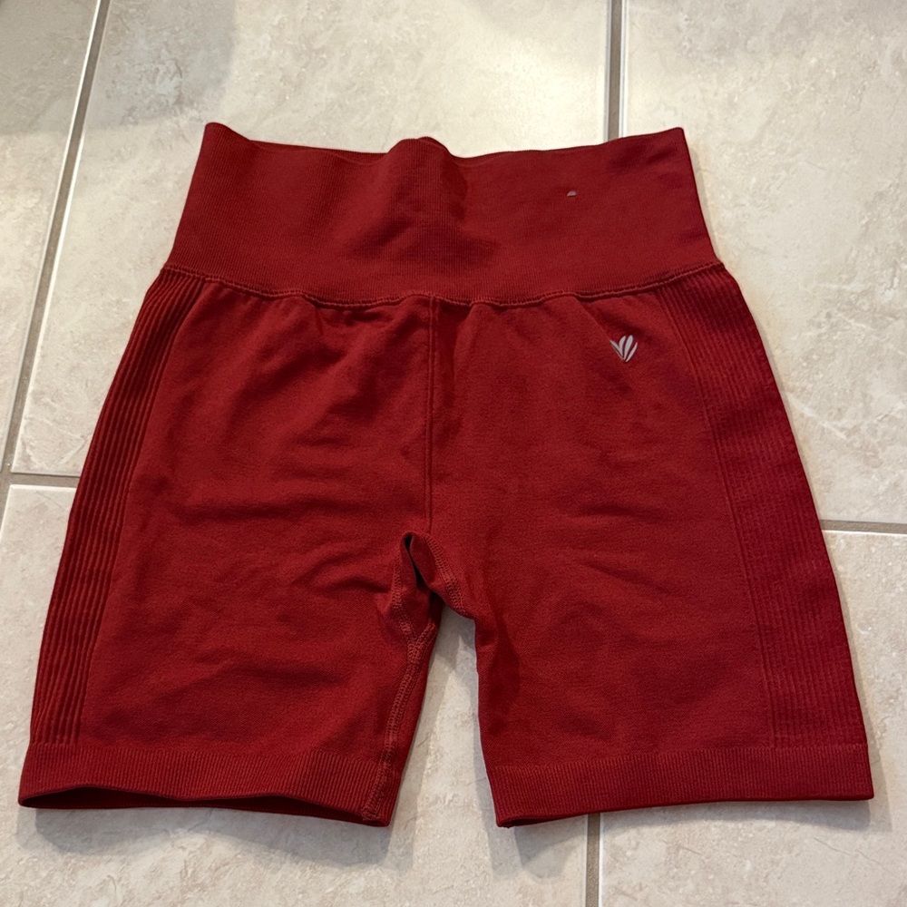 Forever 21 Biker Athletic Shorts Red/Burgundy